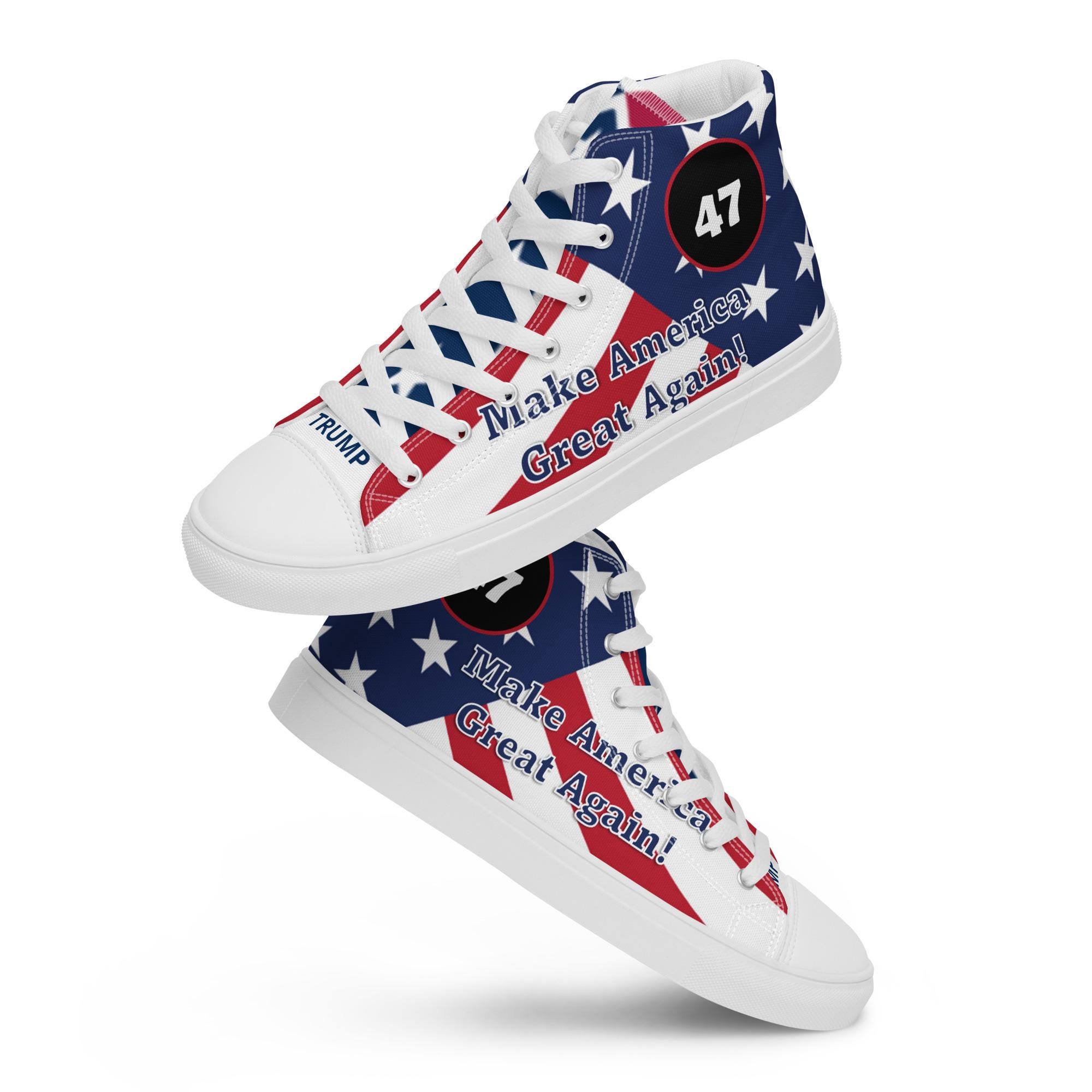 Patriotic make America Great Again Trump High top Sneakers Bold Statement Footwear by AC Carvers Etsy