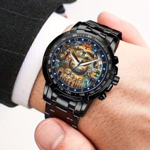 Zegarek z chronografem z okazji 250. rocznicy powstania Ameryki – patriotyczny metalowy zegarek zdjęcie 3