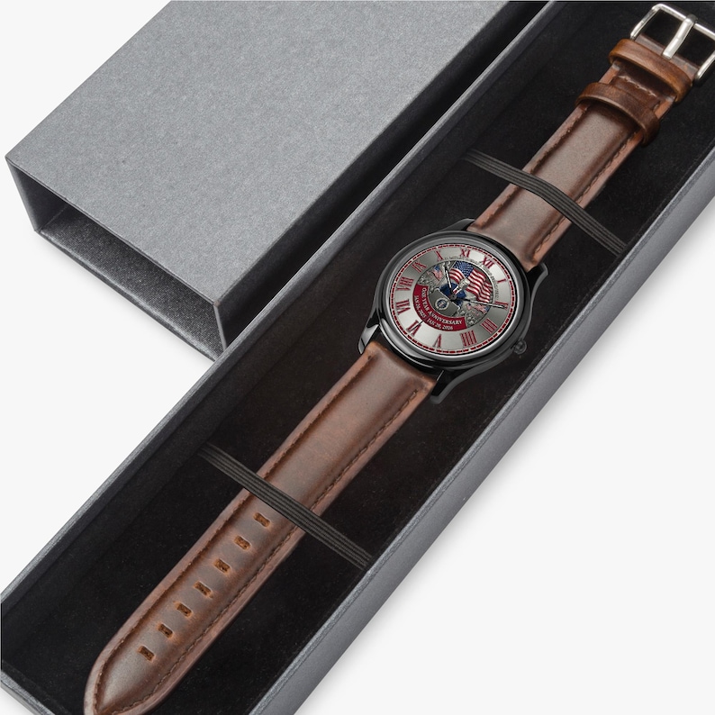 President Trump 2025-2026 Anniversary Watch | Unisex Quartz Watch with Genuine Leather Band image 8