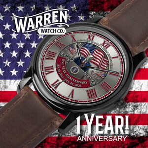 President Trump 2025-2026 Anniversary Watch | Unisex Quartz Watch with Genuine Leather Band image 3
