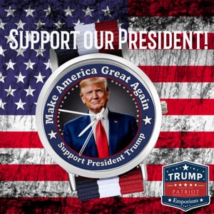 Reloj de pulsera MAGA Trump / Correa patriótica roja, blanca y azul imagen 11