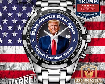 Metalowy zegarek Donalda Trumpa „Make America Great Again” – wspieraj Trumpa, polityczny prezent dla patriotów i kolekcjonerów