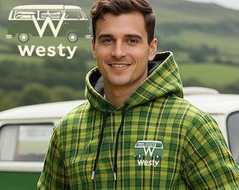 Westy Westfalia Green All-Over Print Men's Thicken Pullover Hoodie