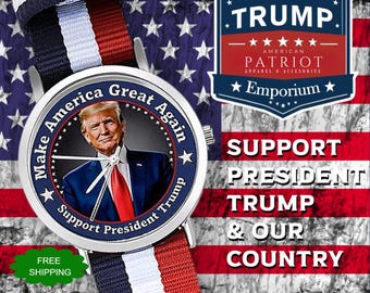 MAGA Trump Wristwatch | Patriotic Red, White & Blue Band