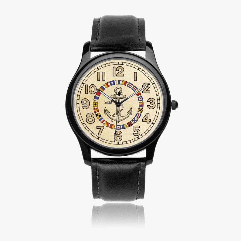 Orologio con ancora nautica / Movimento giapponese / Cassa in acciaio inossidabile impermeabile immagine 10