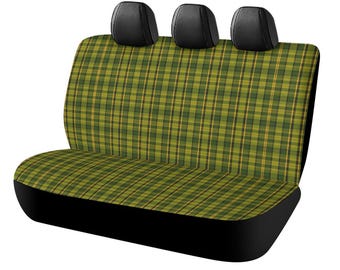 Retro Green Plaid Car Seat Cover – Universal Van Life Bench Protector