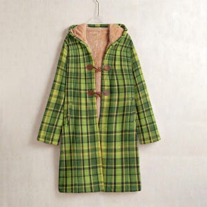 Westy Green Horn Button Long Fleece Windbreaker