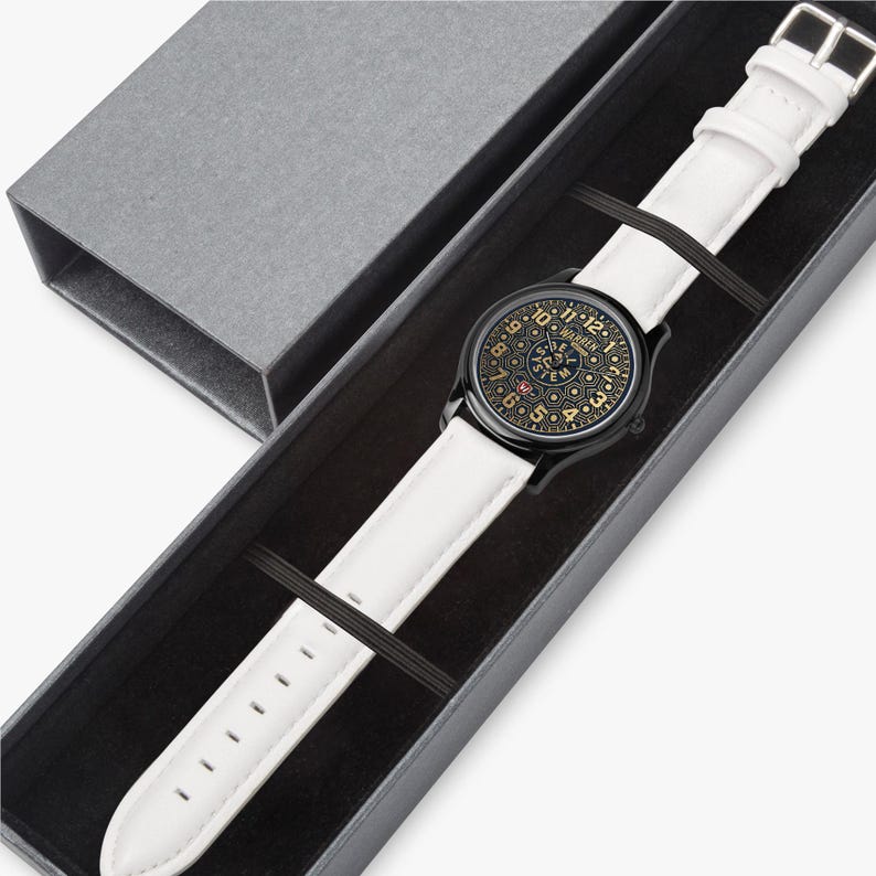 Bell System Manhole Cover Watch - Black Stainless Steel with Leather Bands image 5