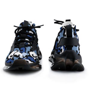 Everyday Kamo Deep Blue Shark Kamo Performance Sneakers | Men's Stylish Athletic Shoes | Comfort Fit Flying-Weave Design image 4