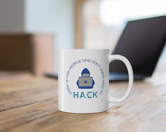 Work is for people who don't know how to hack, 11oz (325ml) Ceramic Coffee Cup, hacking mug, gift for cyber nerd, hack mug,hacking  gift,CTF