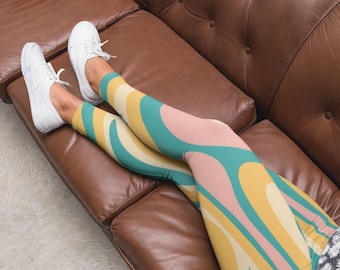 Colorful Leggings, Women's Activewear Workout Pants, Athleisure Fashion, Mid-Rise Casual Pants, Fitness Leggings, Stylish Comfortable
