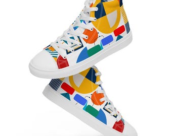 Women’s high top canvas shoes, Colorful Sneakers, Designer Sneakers