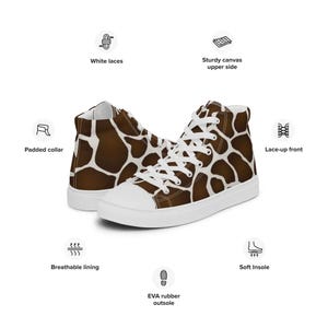 Women’s high top canvas shoes, Brown Sneakers, Designer Sneakers, Wild Style