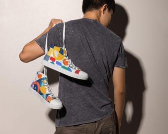 Men’s high top canvas shoes, Colorful Sneakers, Designer Sneakers