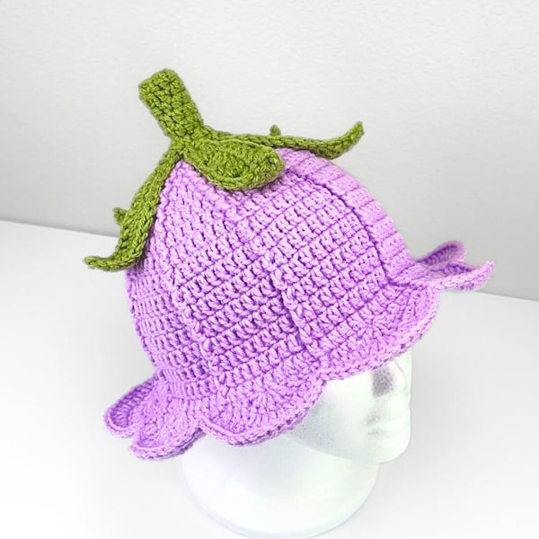 CROCHET PATTERN Lily Flower Bucket Hat Pattern Easy Fantasy Fairy Ren Faire Costume Whimsical Witchy Flower Hat Instant Digital Download PDF