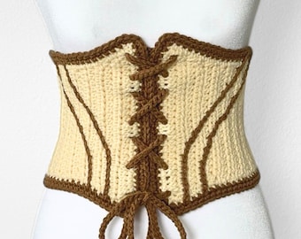 CROCHET PATTERN Underbust Corset Top Pattern Fantasy Waistcoast Ren Faire Festival Costume Pattern Waist Vest Instant Digital Download PDF