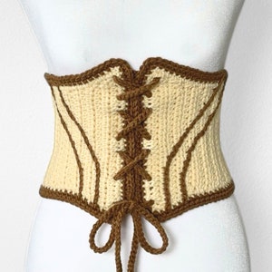 CROCHET PATTERN Underbust Corset Top Pattern Fantasy Waistcoast Ren Faire Festival Costume Pattern Waist Vest Instant Digital Download PDF