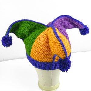 CROCHET PATTERN 3 Point Jester Hat Fool's Cap Easy Fantasy Crochet Pattern Clown Hat Ren Faire Costume Instant Digital Download PDF