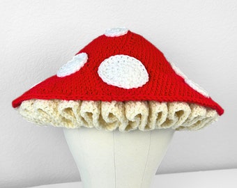 CROCHET PATTERN Mushroom Hat Crochet Pattern Easy Crochet Mushroom Hat Fantasy Costume Cottage Core Fairy Pattern Instant Digital Download