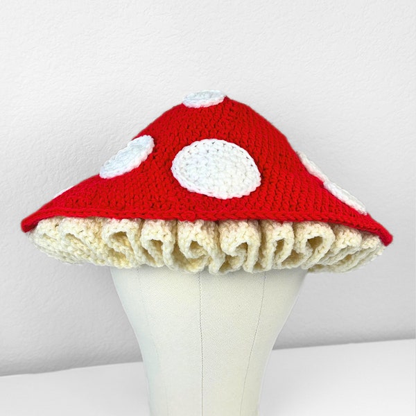 CROCHET PATTERN Mushroom Hat Crochet Pattern Easy Crochet Mushroom Hat Fantasy Costume Cottage Core Fairy Pattern Instant Digital Download