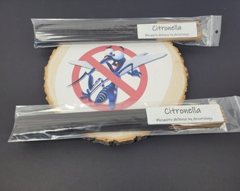 Mosquito Defense 30pk Citronella Sticks Small Batch Hand Dipped Incense Sticks. Highly Scented. Free burner Free Shipping Made in the USA