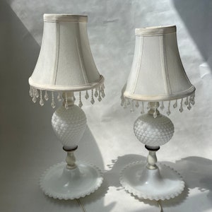 1950s Working Lamp, Milk Glass Hobnail, Home Decor, Retro Vintage Decor, Housewarming
