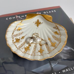 Vintage Fine China Dish, französische Limoges Schale, Vintage, 1920-1940er Jahre, Schmuckstück, Goldrand, Schmuckschale, Dekortablett