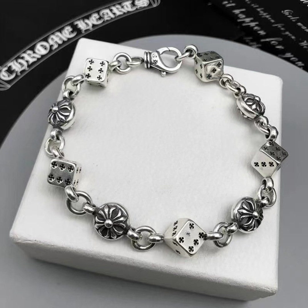 Chrome Hearts Style Dice Bracelet, Unisex, Y2K Accessories Chrome Hearts Style Dice Bracelet, Unisex, Y2K Accessories