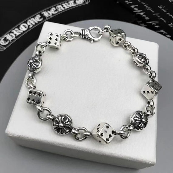 Chrome Hearts Style Dice Bracelet, Unisex, Y2K Accessories Chrome Hearts Style Dice Bracelet, Unisex, Y2K Accessories
