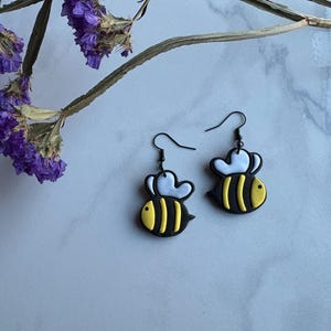 Bumblebee Clay Earrings