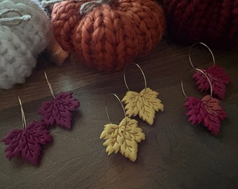 Fall Leaf Clay Earrings