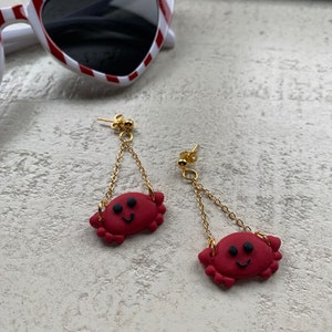Happy Crab Clay Earrings