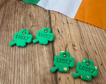 Lucky Shamrock Clay Earrings