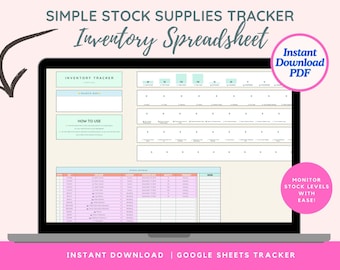 Einfache Lagerbestandstabelle | Material Tracker für kleine Unternehmen | Digitaler Bestandsaufnahme