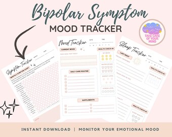Bipolare symptome Tracker | Stimmung, Schlaf und Selbstliebe (Instant Download)