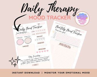 Mood Tracker Printable | Weekly, Monthly Journal (Digital Download)