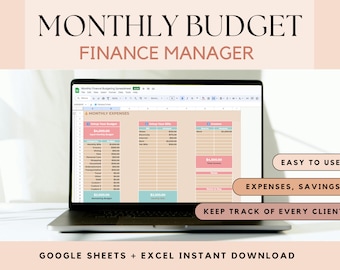 Annual Budget Spreadsheet | Yearly Budget Tracker | Monthly Personal Finance Google Sheet