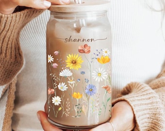 Bicchiere di vetro, tazze di vetro, tazza di vetro, tazza di caffè freddo, bicchiere da caffè freddo, bicchiere da birra, lattina di vetro, bicchiere da caffè, regalo di vetro personalizzato