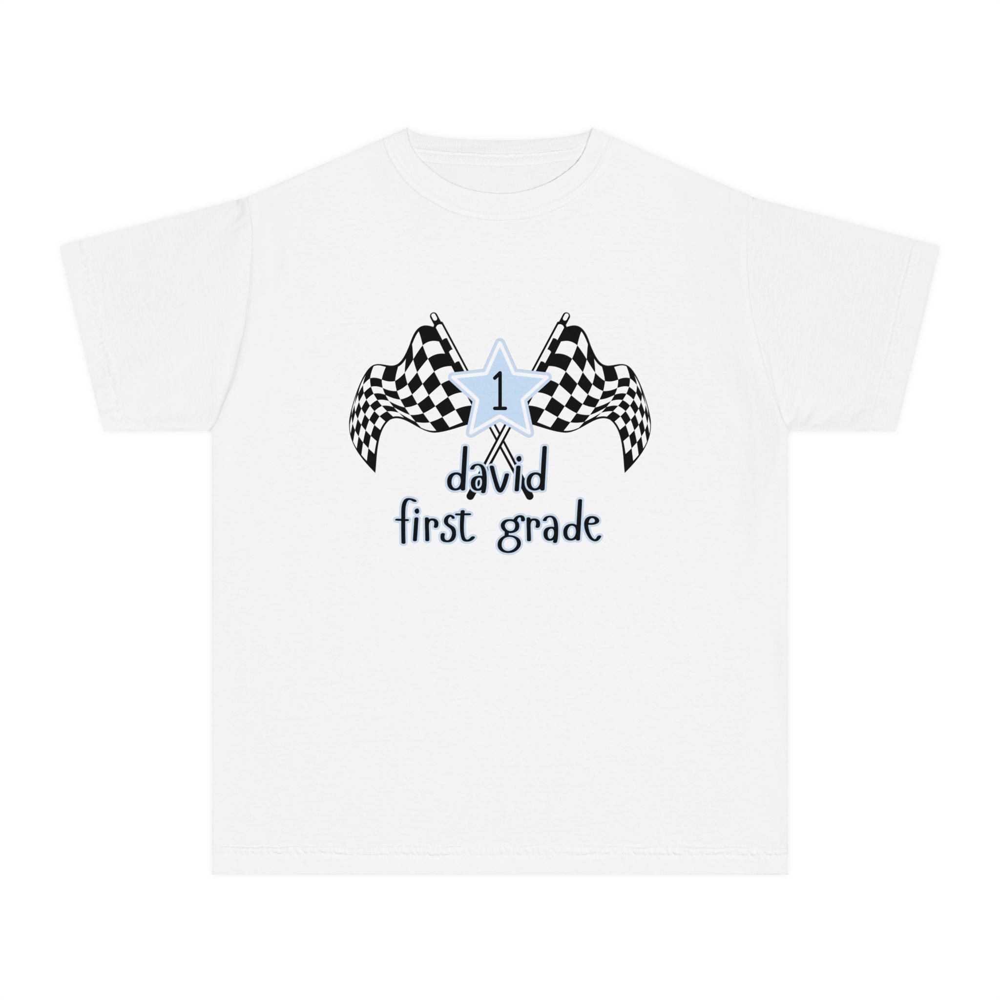 Checkered Shirt for Boys Back to School Shirt Grade Level Shirt for Boys Custom Back to School Shirt Comfort Colors Shirt Elementary Shirt