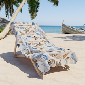 Ruhestand Geschenk Strandtuch für 2025 Shell Design Benutzerdefinierte Handtuch für Strandtücher Pooltuch Personalisierte Handtuch Ruhestand Geschenk Frauen Mitarbeiter