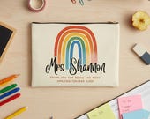 Custom Teacher Gifts Personalized Pouch Teacher Thanks Gift Name Zipper Bag Teacher Appreciation Gift Pouch Custom Pencil Pouch for Teaching