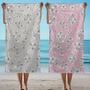 Custom Bridal Party Towel Beach Towel Bride Custom Beach Towel Bride Personalized Beach Towel Brides  Custom Bride Beach Towel Personalized