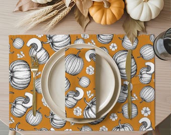 Fall Placemats Set of 4 Fall Placemats Fall Table Decor Pumpkin Decorations for Table Set of 4 Placemats Autumn Home Decor Farmhouse Decor