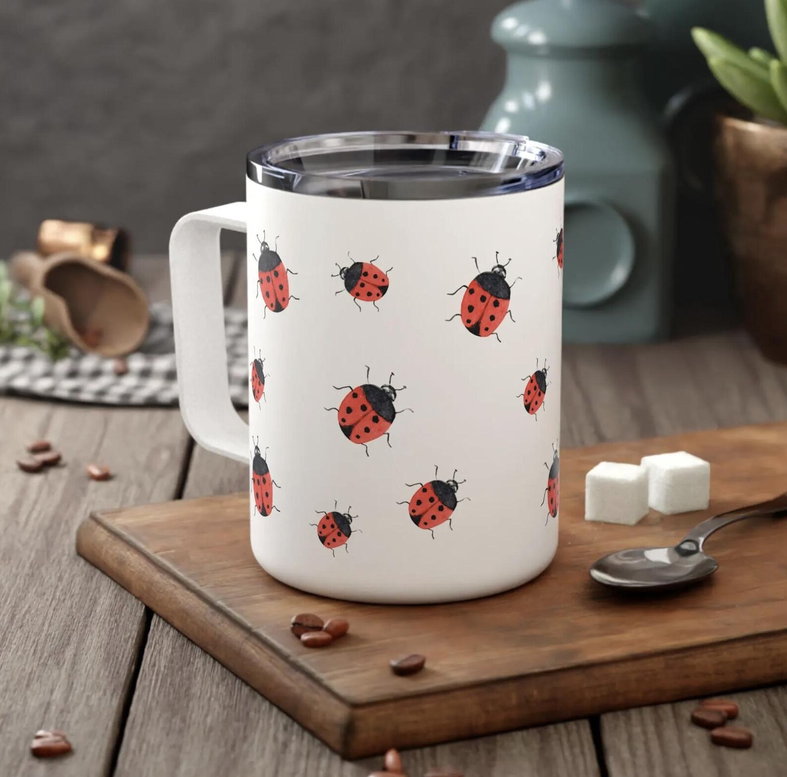 Image showcasing Ladybug Coffee Mug Customizable Mug Custom Lady Bug Mug Custom Mug Lady ...