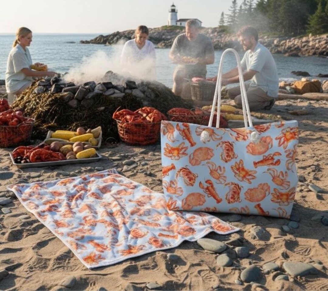 Crab Beach Towel Nautical Beach Towel Gift for Beach House 