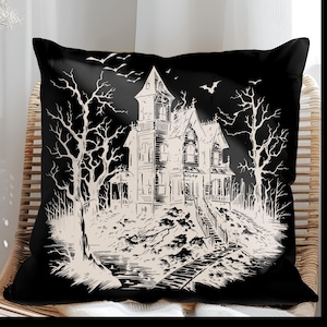Halloween Home Decor Pillow Haunted Mansion Pillow Halloween Pillow Haunted House Pillow Spooky Throw Pillow Decorative Pillow Two Sided