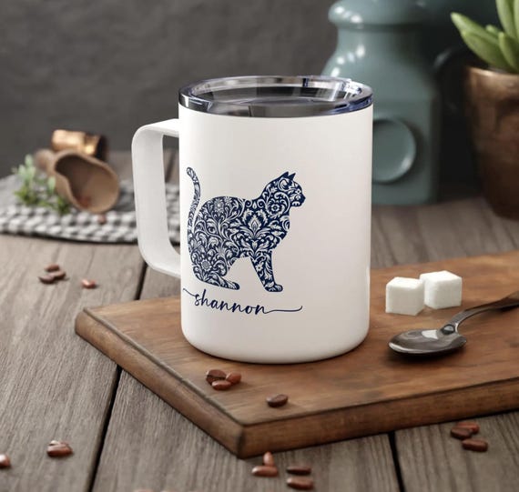 Personalized British Shorthair Cat Coffee Mug - Custom Name Cat Lover Mug, White Ceramic, 11oz Or 15oz - View #4