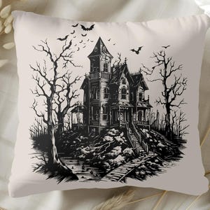 Halloween Home Decor Pillow Haunted Mansion Pillow Halloween Pillow Haunted House Pillow Spooky Throw Pillow Decorative Pillow Two Sided