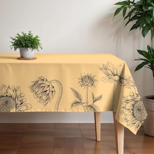 Tablecloth Summer Sunflowers Table Linens Sunflower Fall Decor for Table Round Tablecloth Square Sunflower Oval Table Cloth Sunflower
