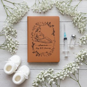Custom IVF Journal Personalized Leather Journal for Pregnancy Journey IVF Gift for Her